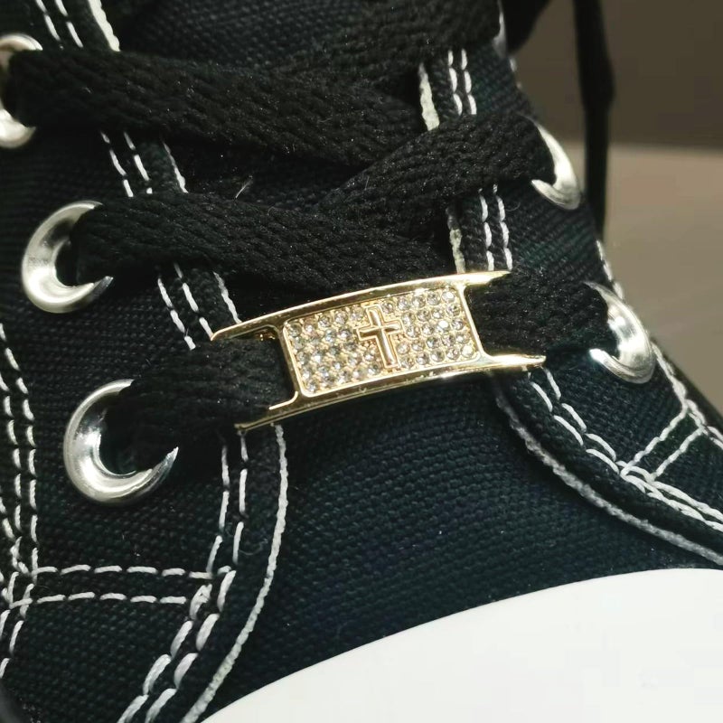 Zigvert Hip Hop Stylish Shoe Decoration Charms, Bling Diamond Shoe Lace Tag, Shoelaces Buckle for Sneakers, Boots, Runners,1 Pair - Image 3