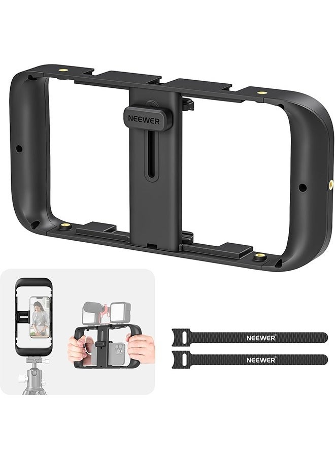 Neewer - NEEWER Mobile Phone Video Rig, Mobile Phone Grip Stabiliser Cage with Cold Shoe and 1/4 Inch Thread, Video Recording Film Rig, Compatible with iPhone 16 15 Pro Max Plus 14 13 Mini X XS Max XR - Image 1