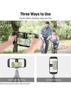 Neewer NEEWER Mobile Phone Video Rig, Mobile Phone Grip Stabiliser Cage with Cold Shoe and 1/4 Inch Thread, Video Recording Film Rig, Compatible with iPhone 16 15 Pro Max Plus 14 13 Mini X XS Max XR  - Image 3