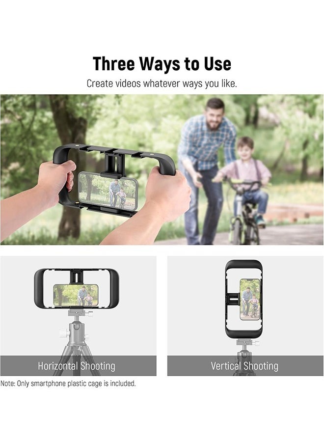 Neewer - NEEWER Mobile Phone Video Rig, Mobile Phone Grip Stabiliser Cage with Cold Shoe and 1/4 Inch Thread, Video Recording Film Rig, Compatible with iPhone 16 15 Pro Max Plus 14 13 Mini X XS Max XR - Image 1