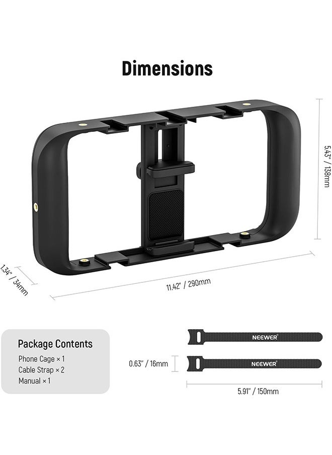 Neewer - NEEWER Mobile Phone Video Rig, Mobile Phone Grip Stabiliser Cage with Cold Shoe and 1/4 Inch Thread, Video Recording Film Rig, Compatible with iPhone 16 15 Pro Max Plus 14 13 Mini X XS Max XR - Image 1