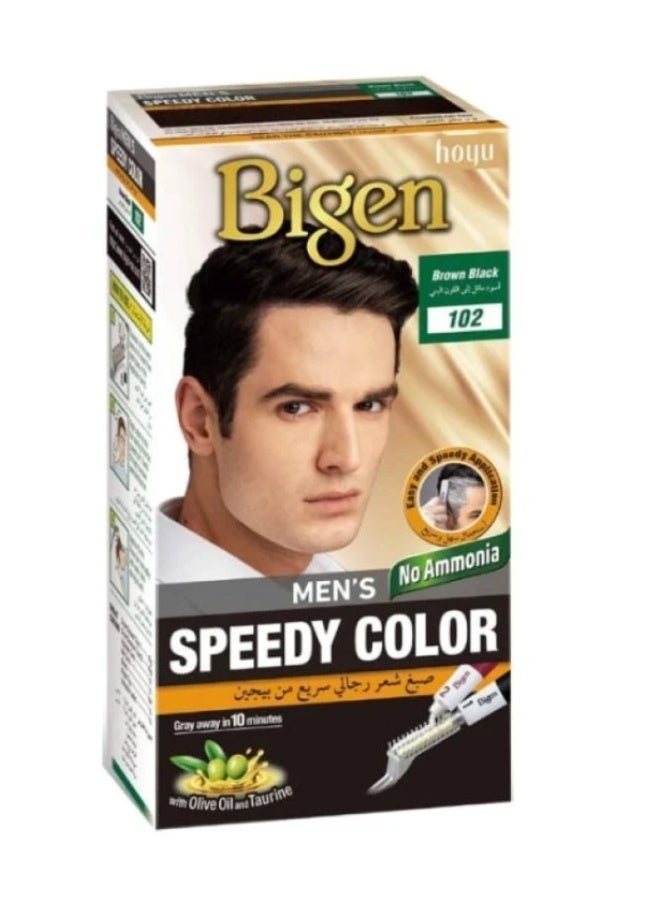Bigen Hair Color Mens Speedy Brown Black 102 - Image 1