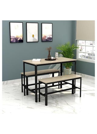 طاولة طعام فولاذية مع مقعدين وسطح خشبي أسود 90x120x60 سم - pzsku/Z8F22EEC5661FA3256D14Z/45/_/1715803289/469ef850-969a-466f-9426-331dff2885f9
