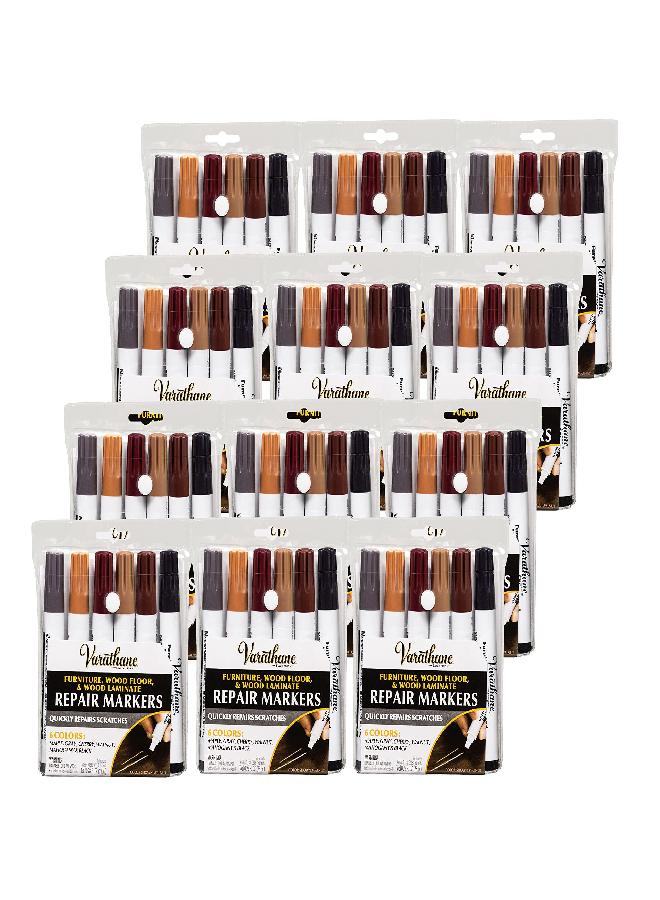 VARATHANE Varathane 347840-12PK Wood Stain Repair Marker Kit, Assorted Warm Tones, 12 Pack  - Image 3
