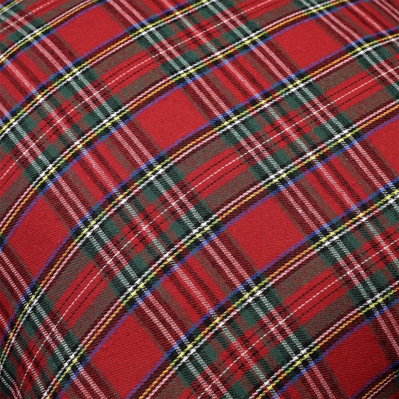 4TH Emotion Set of 2 Christmas Scottish Tartan Plaid Throw Pillow Covers Cushion Case Polyester for Farmhouse Home Decor Red and Green  20 x 20 Inches - Image 2