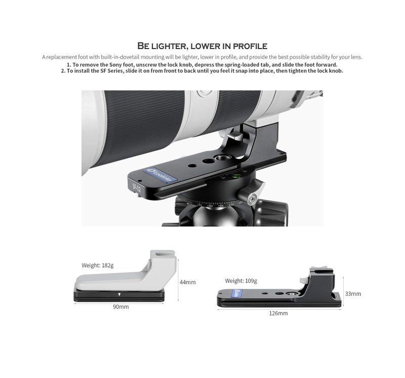 Leofoto Leofoto Foot SF-02N for Sony FE 200-600MM F/5.6-6.3 G OSS E-Mount Lens Arca Compatible  - Image 3