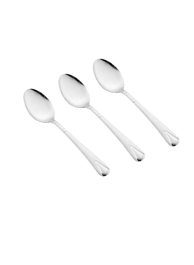 هيك طقم ملاعق أكل من الستانلس ستيل المقاوم للصدأ مكون من 12 قطعة فضي - Image 2