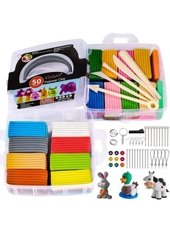 CiaraQ Polymer Clay 50 Colors Ciaraq Modeling Clay Starter Kits For Kids Oven Baked Model Clay With Sculpting Tools Safe And Non Toxic Great For Children And Artists - Image 2