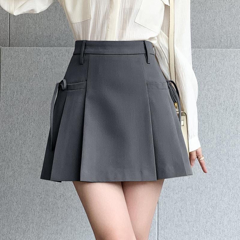 Irregular Suit Skirt For Women Spring & Fall Skirt A-Line Pleated Skirt For Small People - Image 1