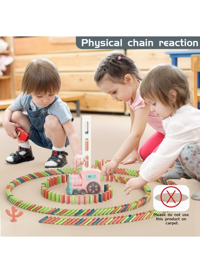 Relex Domino Train Toys for Girls 3+ Year Old: Kids Stacking Dominoes Games, Montessori Toy Toddler 3-5 Boys ages 4-8, Interactive Autism Fine Motor Activities Birthday Gift Stocking Stuffer 4 5 6 Yr Olds - Image 2