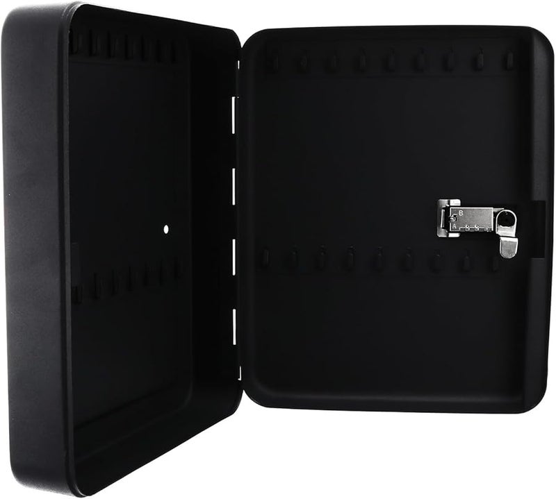 صندوق مفاتيح مثبت على الحائط مع قفل رمز أمان خزانة تخزين سوداء مقاومة للاهتراء - Image 2
