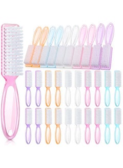 Patelai 30 Pcs Nail Scrubber Brushes Bulk Handle Grip Manicure Brushes for Cleaning Fingernails Pedicure Cleaning Brush for Toes and Fingernail Cleaning, 5 Colors(Light Colors)  - Image 1
