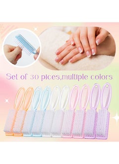 Patelai 30 Pcs Nail Scrubber Brushes Bulk Handle Grip Manicure Brushes for Cleaning Fingernails Pedicure Cleaning Brush for Toes and Fingernail Cleaning, 5 Colors(Light Colors)  - Image 5
