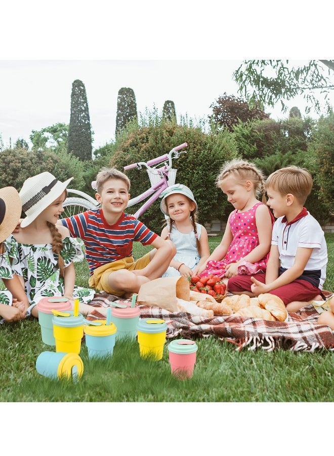 Kids Cups With Straws And Lids Kids Tumbler Set, Bpa Free Toddler Straw Cups With Silicone Sleeves  Silicone Straws With Stopper, Spill Proof Cups For Kids, Smoothie Cups 8-Piece - Image 5