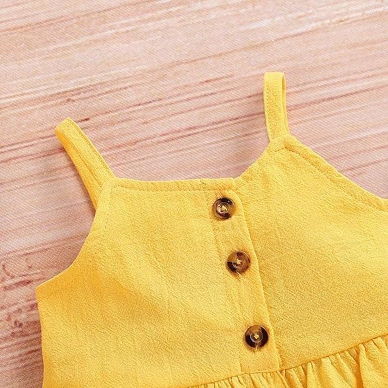 Kucnuzki Toddler Baby Girl Clothing Summer Clothing Pleated Sleeveless Linen Shirt Girls Shorts Set - Image 4