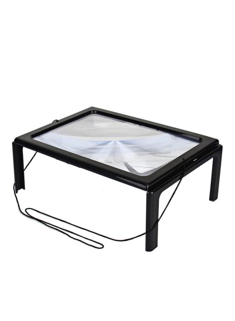 عدسة مكبرة كبيرة 3x قابلة للطي الزجاج المكبر مصراع ، A4 صفحة كاملة للقراءة - Image 1