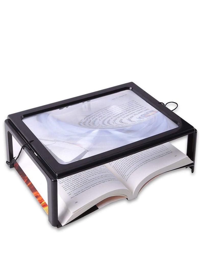 عدسة مكبرة كبيرة 3x قابلة للطي الزجاج المكبر مصراع ، A4 صفحة كاملة للقراءة - Image 2