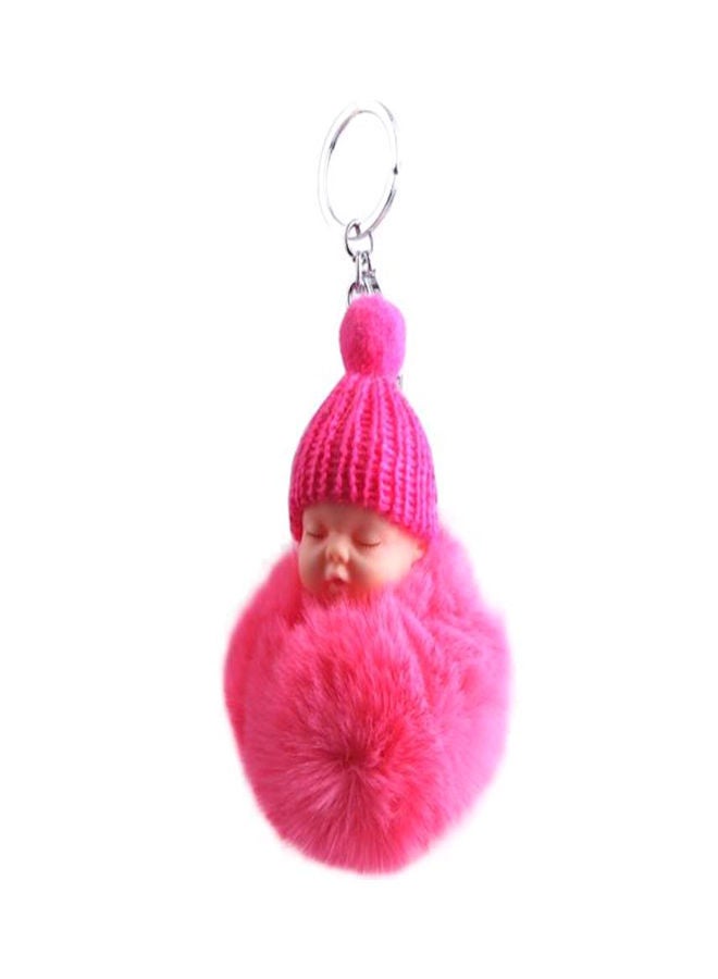 نيبمينينت سلسلة مفاتيح على شكل كرة ألعاب ذات صوف منفوش وبداخلها دمية طفل نائم