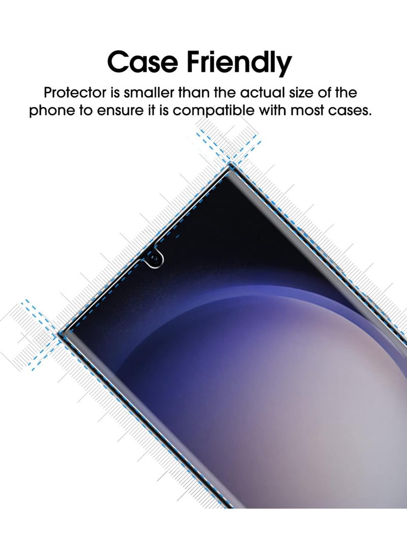 Amfilm - amFilm [3+3 Pack 3D Curved Tempered Glass for S23 Ultra Screen Protector Samsung Galaxy 6.8 Inch with Liquid Dispersion Tech, Designed for Fingerprint Reader, Upgraded Easier Application Tray. - Image 1
