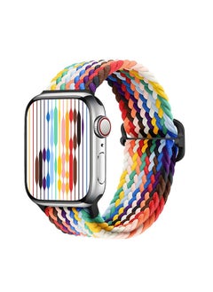 Compatible with Apple Watch Band 49mm 45mm 44mm 42mm, Stretchy Sport Strap with Adjustable Buckle, Nylon Braided Wristband for iWatch Series 8 7 6 SE 5 4 3 2 1 Ultra
