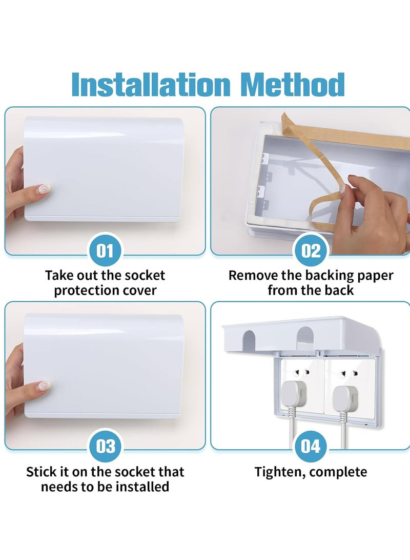 Oasisgalore Double White Socket Cover Box, 86-Type Childproof and Waterproof for Home, Kitchen, School - Image 5