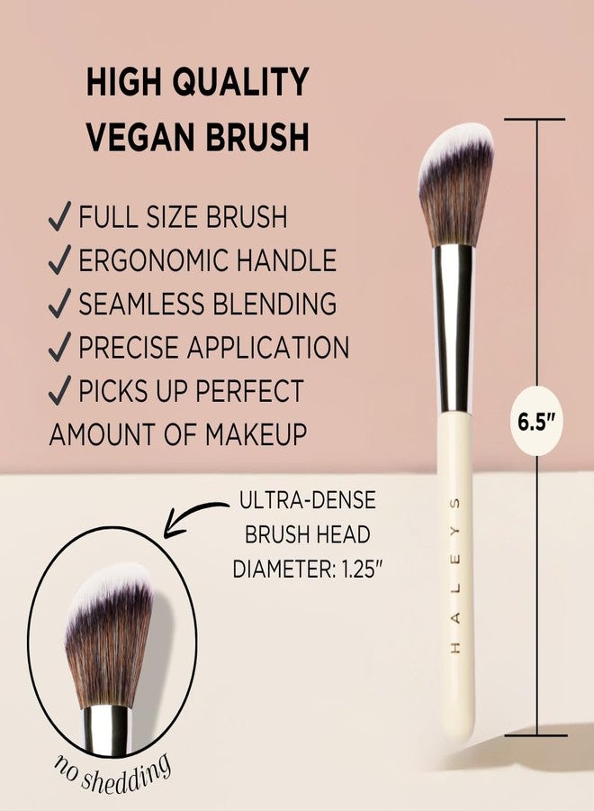 HALEYS Contour Brush VEGAN + CRUELTY-FREE, Angled & Tapered with Fluffy Bristles, Ideal for powder, cream, liquid, Use with blush, contour, bronzer, Sustainable Wood - Image 4