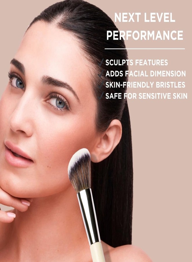 HALEYS Contour Brush VEGAN + CRUELTY-FREE, Angled & Tapered with Fluffy Bristles, Ideal for powder, cream, liquid, Use with blush, contour, bronzer, Sustainable Wood - Image 5