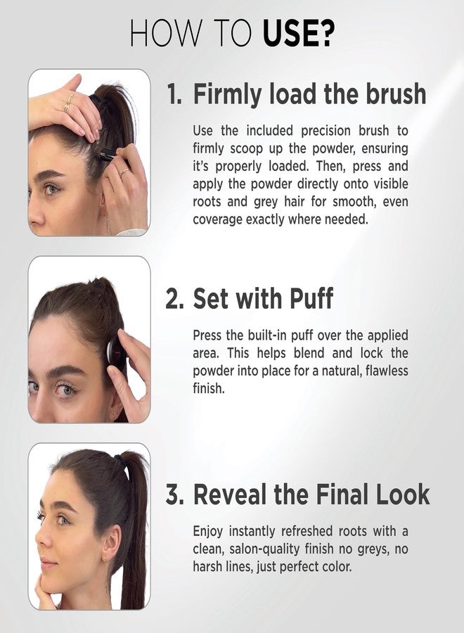 THICK FIBER Root Touch Up (Large, 10g) & Hairline Powder - Covers Grey Roots & Thin Hair - Water & Sweat Resistant with Precise Brush - Hair Concealer for Roots, Bald Spots & Hair (Dark Brown) - Image 4