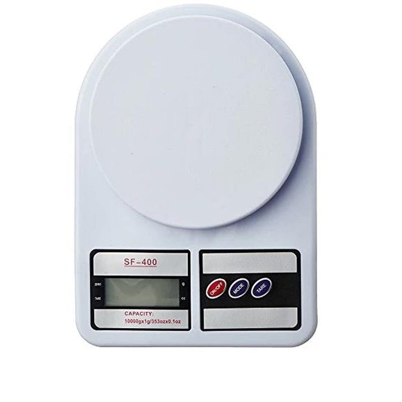 Kitssential Digital Kitchen Weighing Scale Portable Weighting Machine For Home Food Weight Machine Lcd Black Display Measuring Cooking Vegetable Fruit Food Weighing Machine 10 Kg_White - Image 1