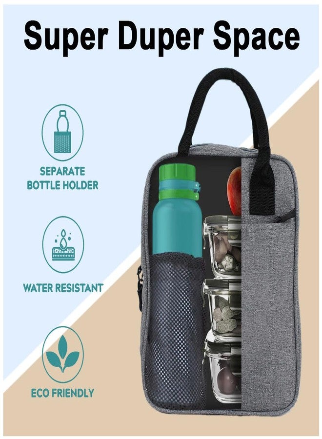 Zaib Insulated Travel Lunch Tiffin Storage Nylon Bag Leakproof Hot Cold for Men Women for Office/Picnic/Traveling (Grey) - Image 4