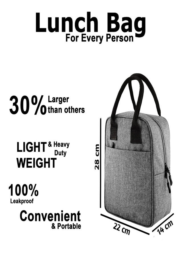 Zaib Insulated Travel Lunch Tiffin Storage Nylon Bag Leakproof Hot Cold for Men Women for Office/Picnic/Traveling (Grey) - Image 3