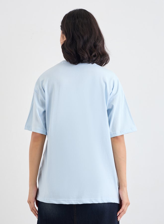 Styli Slogan Print Short Sleeve Oversized T-Shirt - Image 4