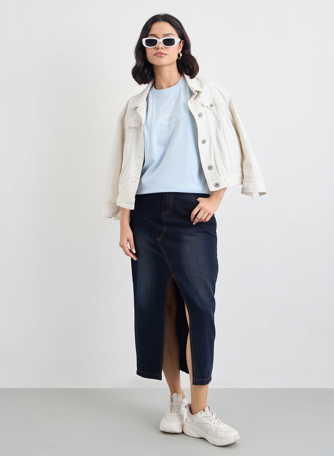 Styli Slogan Print Short Sleeve Oversized T-Shirt - Image 1