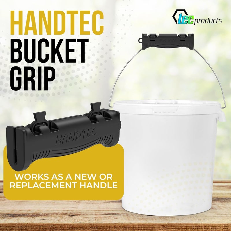 TEC Products HANDTEC Bucket Handle Grip - Ergonomic Rubber Handle Replacement for Construction, Farming, Gardening & DIY Projects - Non-Slip & Durable - Made in USA - Pack of 1 (4.75 x 1.5 Inches) - Image 2