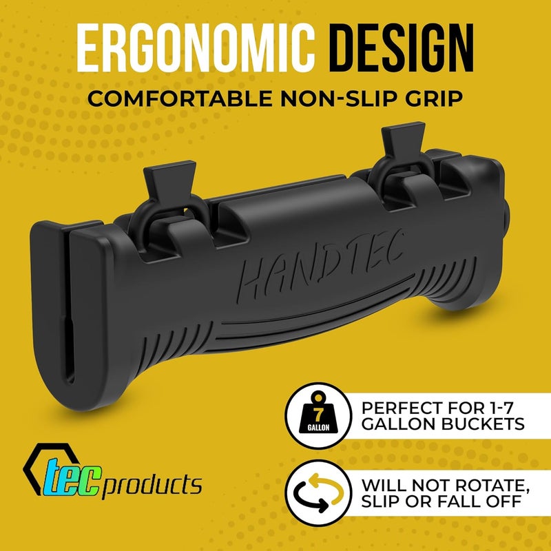 TEC Products HANDTEC Bucket Handle Grip - Ergonomic Rubber Handle Replacement for Construction, Farming, Gardening & DIY Projects - Non-Slip & Durable - Made in USA - Pack of 1 (4.75 x 1.5 Inches) - Image 4