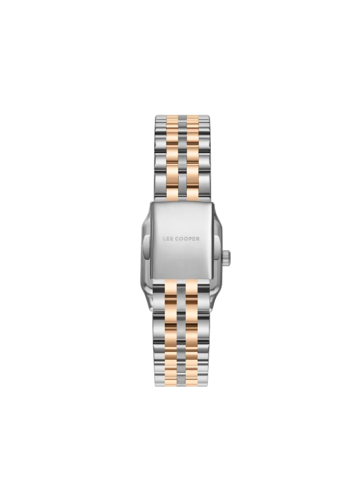 لي كوبر Lee Cooper LC08120.520 Women's Analog Display Watch & Metal Strap Silver/Rose Gold