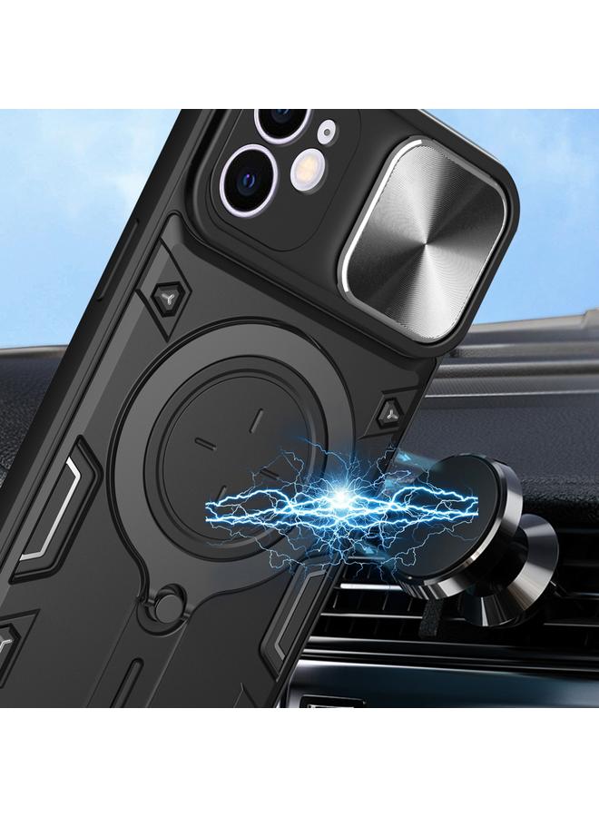 S-TOP Case For iPhone 12 CD Texture Sliding Camshield Magnetic Holder Phone Case - Image 4