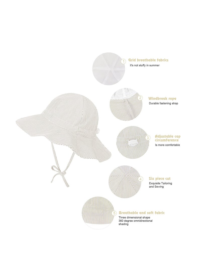 Excefore - Baby Sun Hat, Infant Wide Brim Beach Hat, UPF 50+ Summer Bucket Hat, Suitable for 2-4T Baby Boy Girls(L) - Image 1
