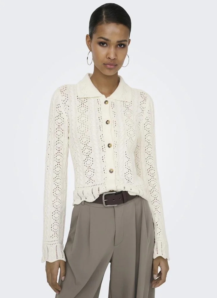 ONLY  Onlfrieda Long Sleeve Knitted Structure Cardigan for Women | Best Price UAE