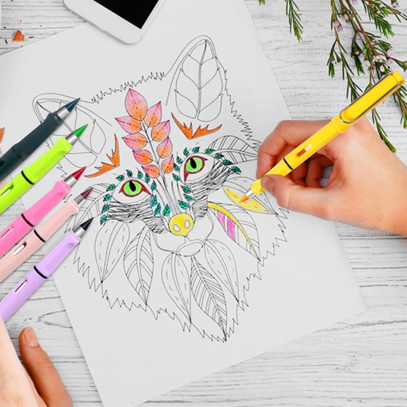 KASTWAVE 12 Colors Forever Pencil With Erase, Long Lasting Writing Infinity Pencil, Inkless Eternal Pencil, With Extra 12 Replaceable Heads, For Sketch, Drawing, School Supplies - Image 5