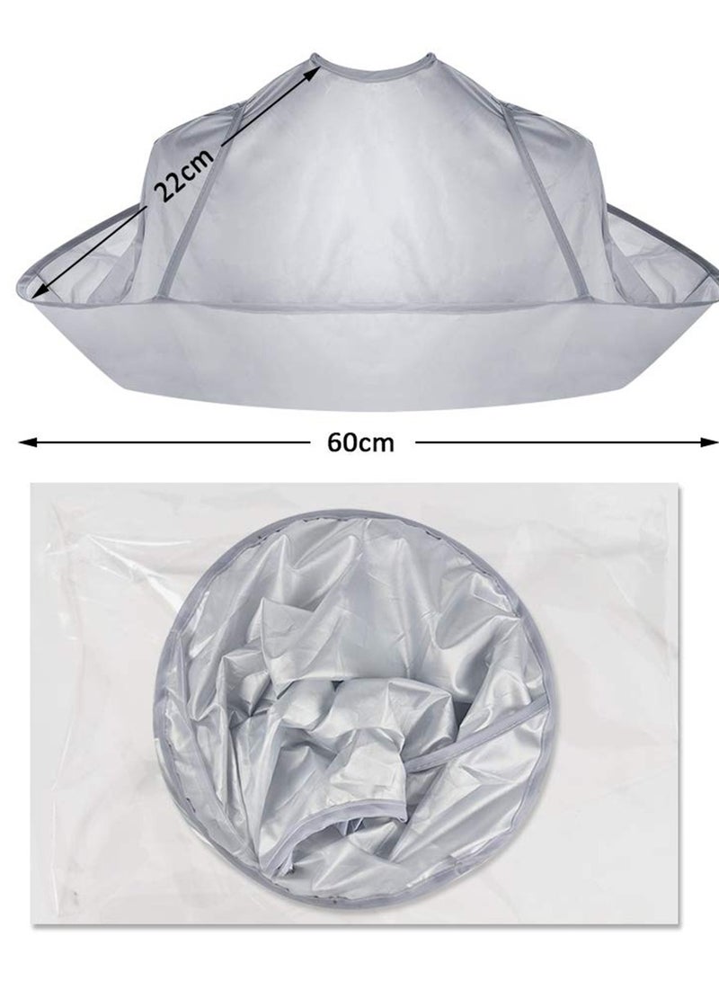Hair Cutting Cape Umbrella, Hairdressing Cloak Beard Shaving Waterproof Hairdressing Kit Haircut Accessories Salon Barber, Hair Cutting Waterproof Cloth Perm Hair Dyeing Clothing Gray - Image 3