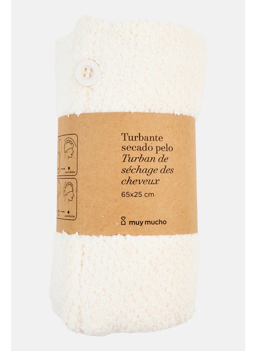 Muy Mucho - Hair BathTowel 65 x 25 cm, White - Image 1