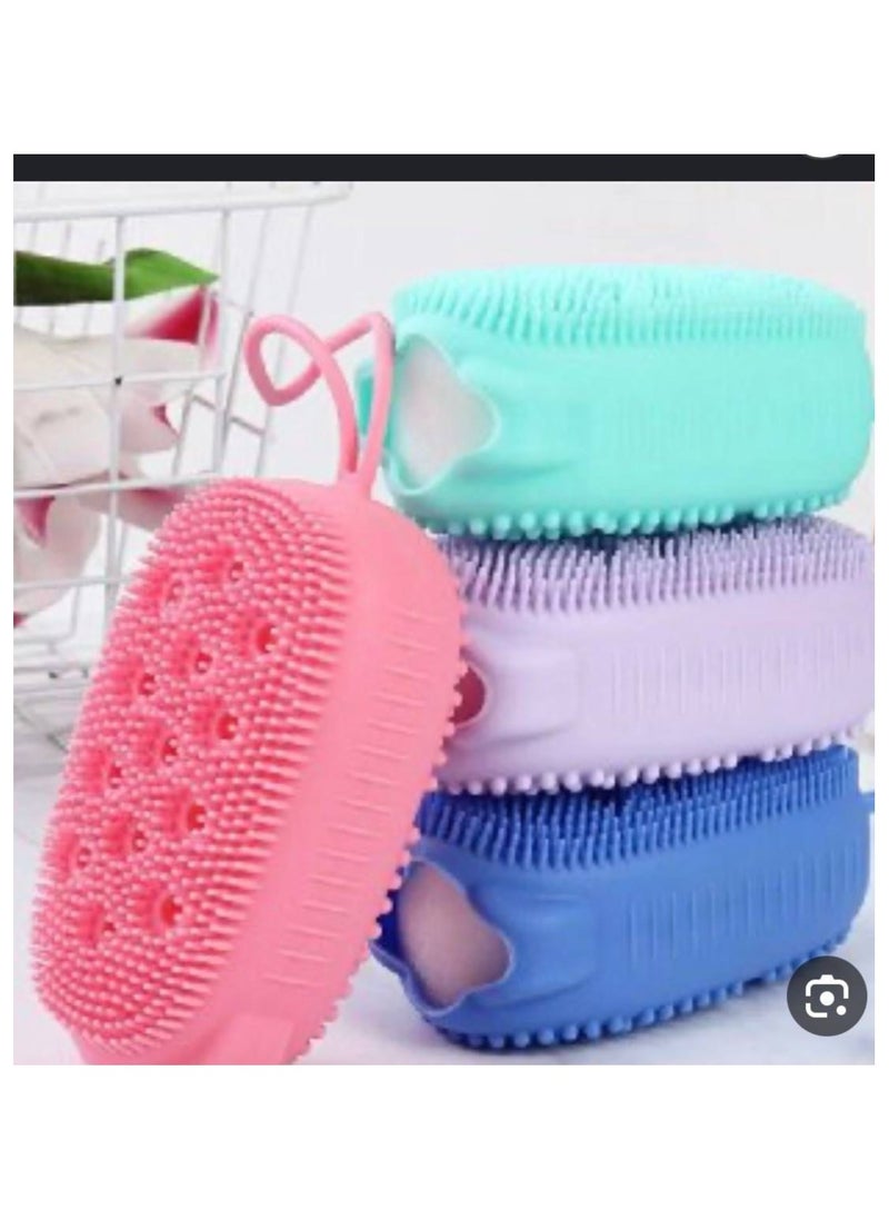 Generic Ultra Soft Silicone Loofah with Bouncy Sponge Color may change  - Image 2