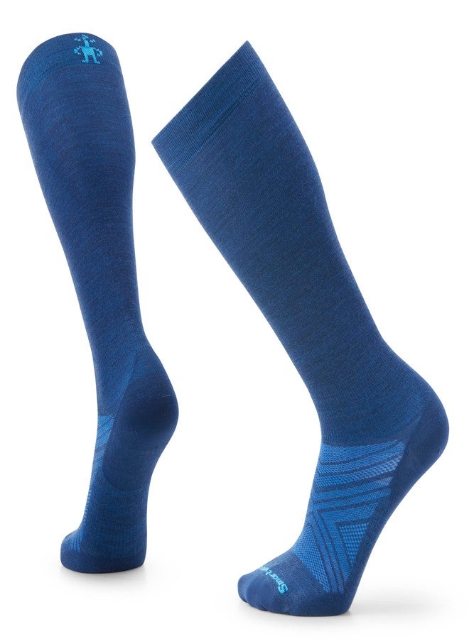 Smartwool Ski Zero Cushion Merino Wool Over The Calf Socks For Men and Women, Alpine Blue, Large - Image 1