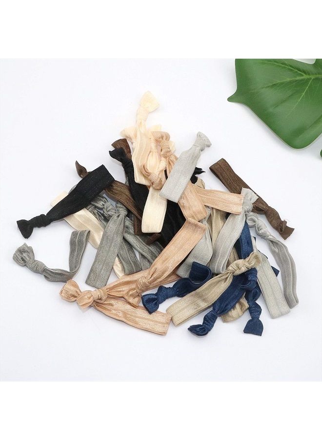 manipepe 120 Pack Neutral Color No Crease Ribbon Elastics Hair Ties Women Yoga Knotted Ponytail Holder - Image 4
