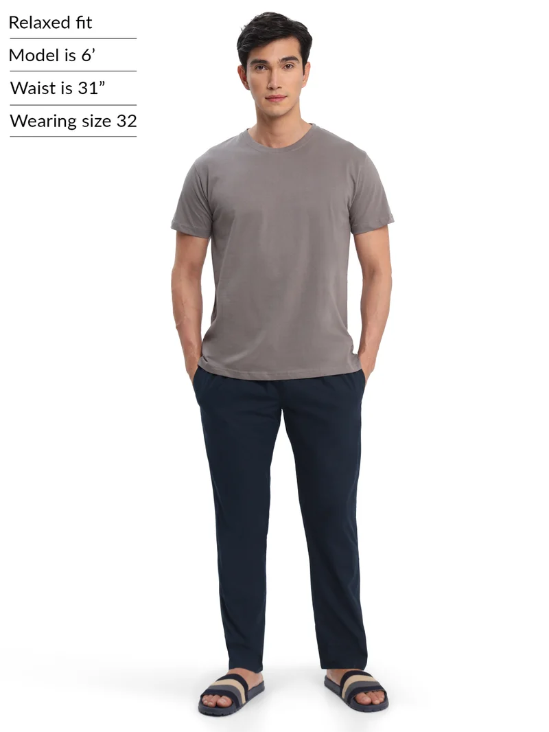 Beyoung Navy Blue Regular-fit Pyjamas