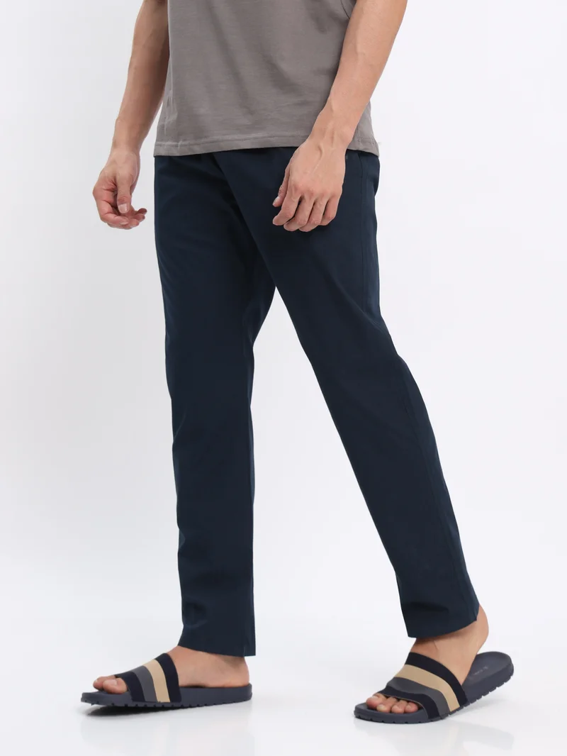 Beyoung Navy Blue Regular-fit Pyjamas