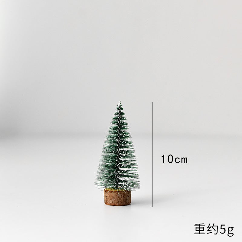 White-Stained Mini Christmas Tree Desktop Small Christmas Tree Decoration Christmas Cedar Pine Needle Tree Christmas Window Decoration - Image 1