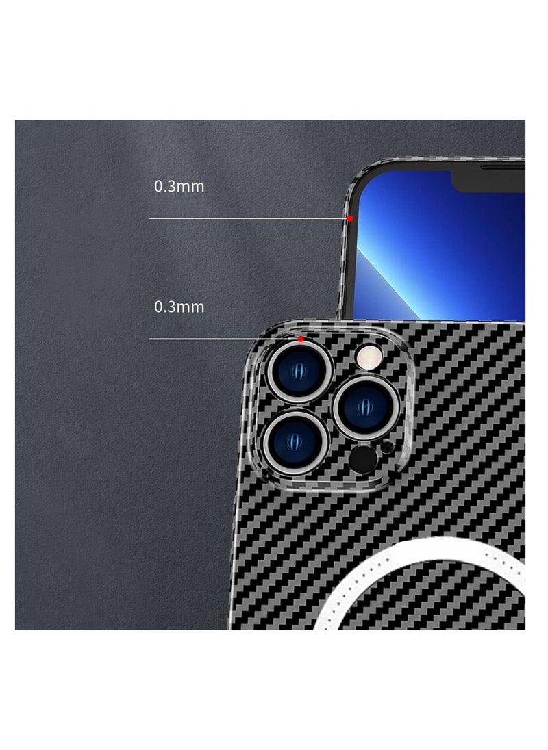 Aookay - Magnetic Case for iPhone 16 Pro Max Case, Carbon Fiber Slim Ultra Thin Aramid Fiber Anti-Scratch Shockproof Phone Case (Navy Blue) - Image 1