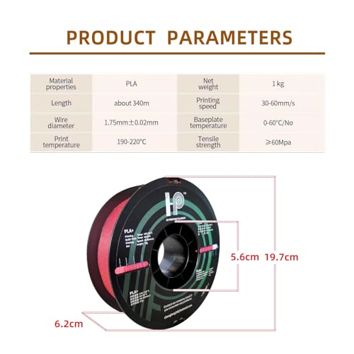 HP3DF Glitter PLA Filament, Twinkling 3D Printer Filament, PLA Filament 1.75mm Dimensional Accuracy +/- 0.02mm, 1KG Spool (2.2 lbs), Fit Most FDM Printer (Glitter Pink) - Image 5